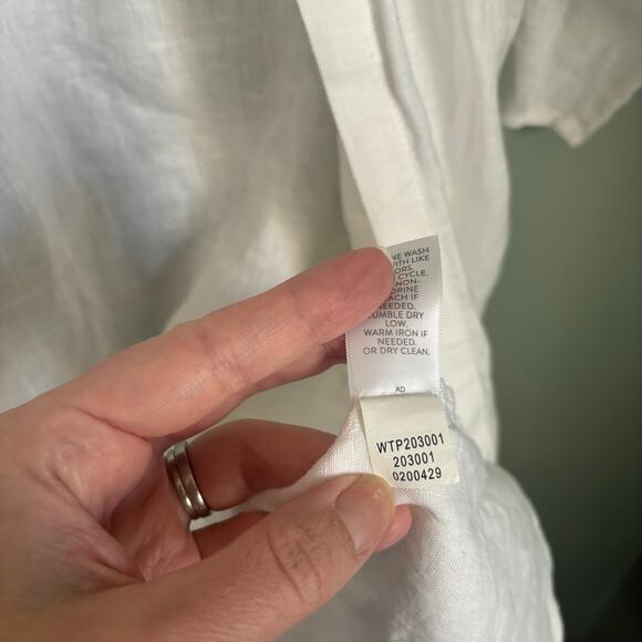 J Jill Linen White Open Front Duster NWT - Picture 4 of 5